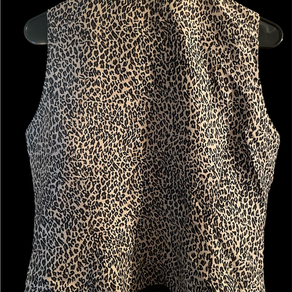 Silkland 100% Pure Silk Leopard Print Sleeveless Vest - Picture 2 of 5